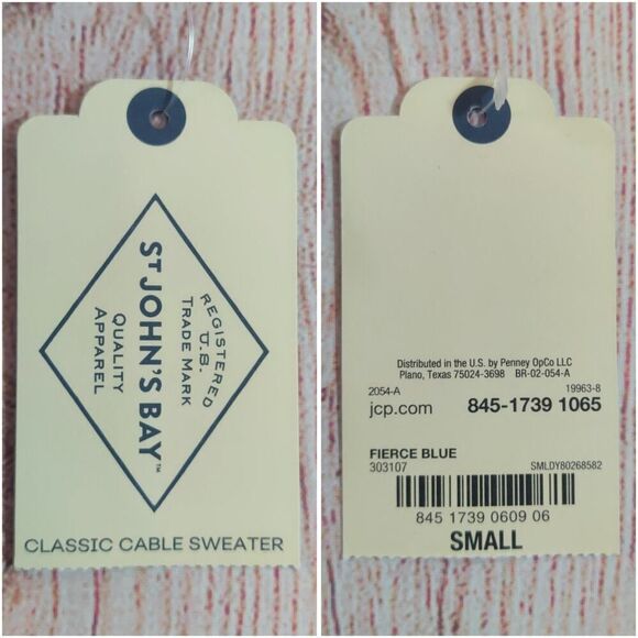 St. John's Bay Crew Neck Long Sleeve Cable Knit Pullover Sweater sz S - Picture 9 of 10